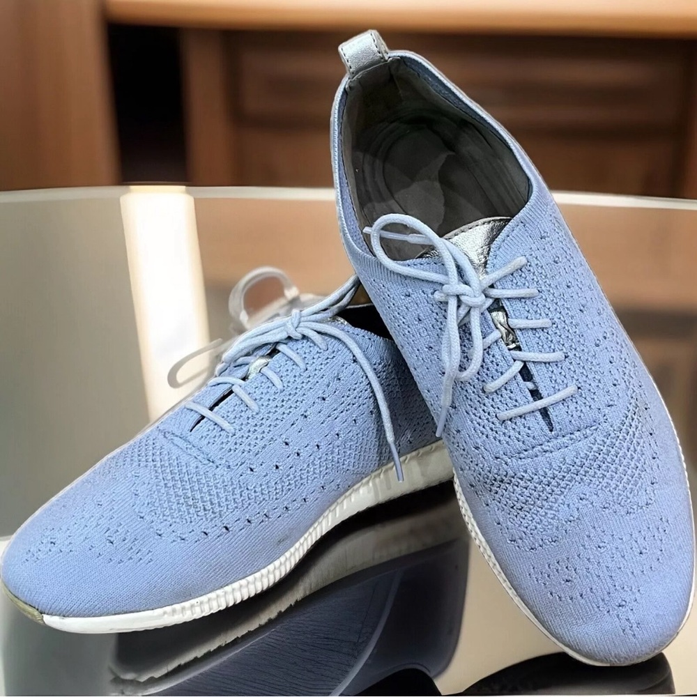 Cole Haan Shoes Women Size 10 Zero Grand Light Blue Oxford Wingtip Lace Up